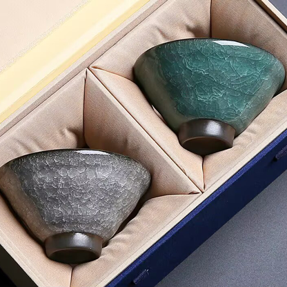 Handcrafted Ceramic Teacup with Unique Ice Crack Pattern | Zen Ara Grove