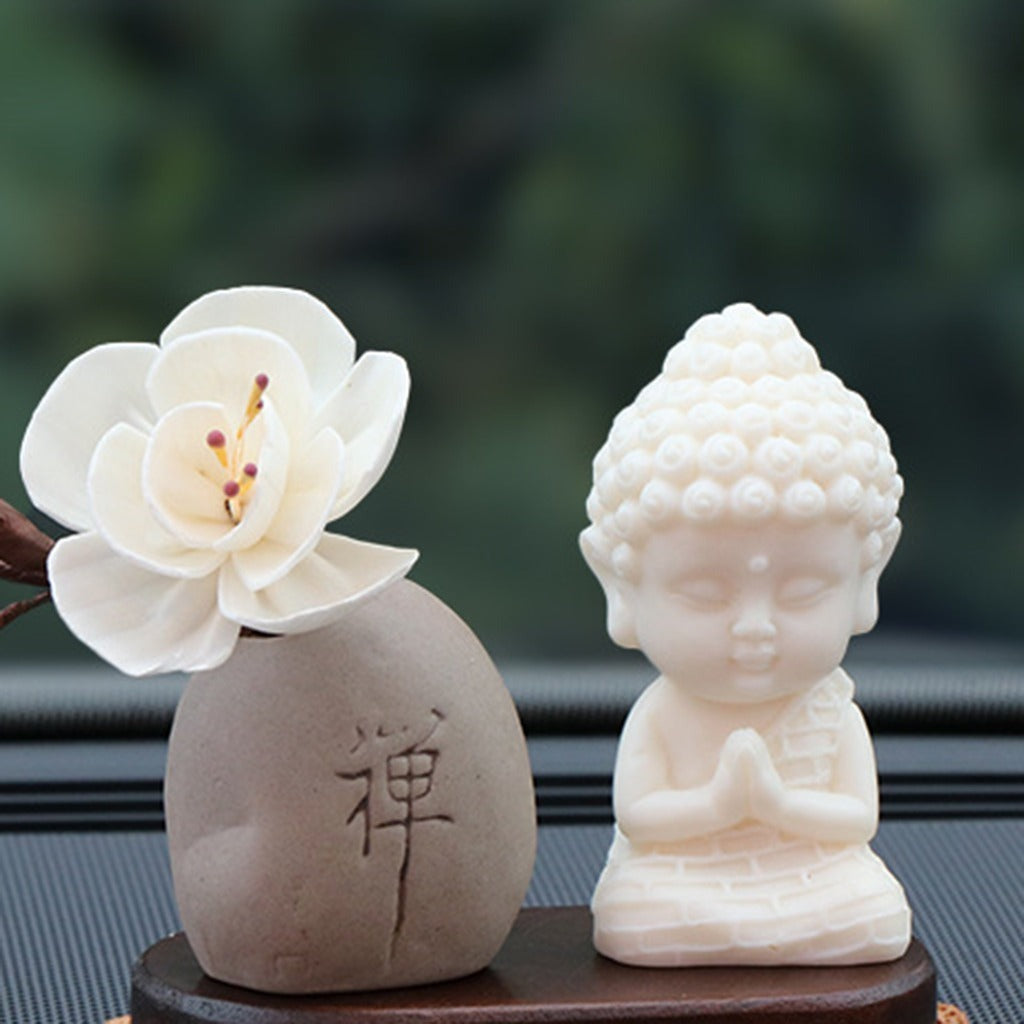 Handmade Golden Lotus Buddha Figurine – Symbol of Serenity, Wisdom & Inner Peace | Zen Ara Grove