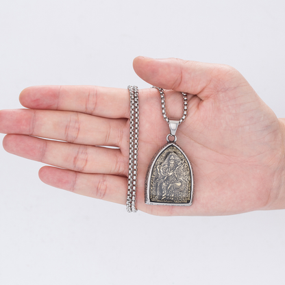 Titanium Steel Eight Buddhas Pendant｜Protection & Wisdom On-the-Go
