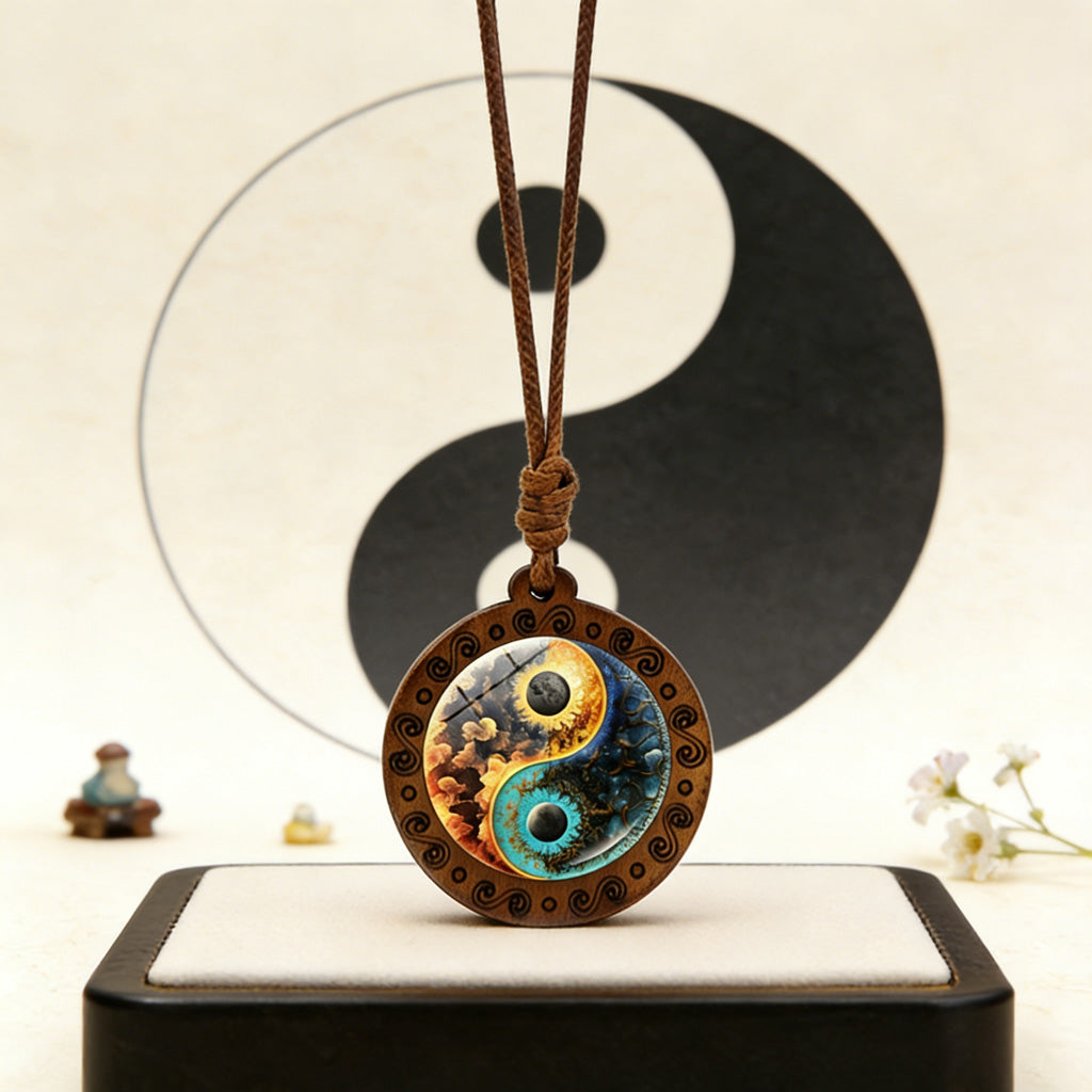 Limited Time Offer · Yin-Yang Galaxy Wood Necklace – Balance & Harmony | Zen Ara Grove