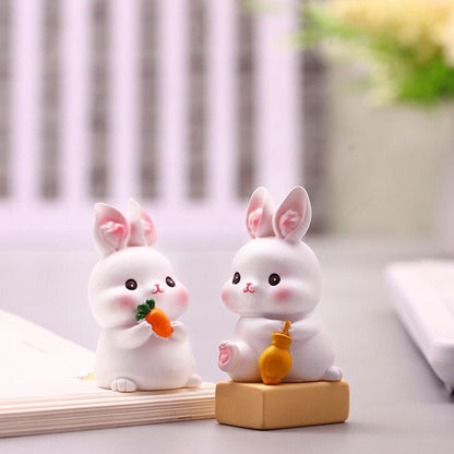 Easter Kawaii Bunny Figurine Set – Symbol of Hope & Renewal | Zen Ara Grove