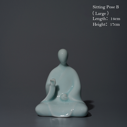 Handcrafted Ceramic Faceless Buddha Mudra Figurines – Embodying Zen Wisdom & Peace | Zen Ara Grove