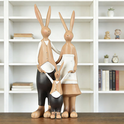 Bunny Family Figurine Set – Handcrafted Rabbits Symbolizing Love, Warmth & Togetherness | Zen Ara Grove
