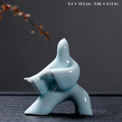 Tai Chi Celadon Figurine – Handcrafted Martial Arts Decor | Zen Ara Grove