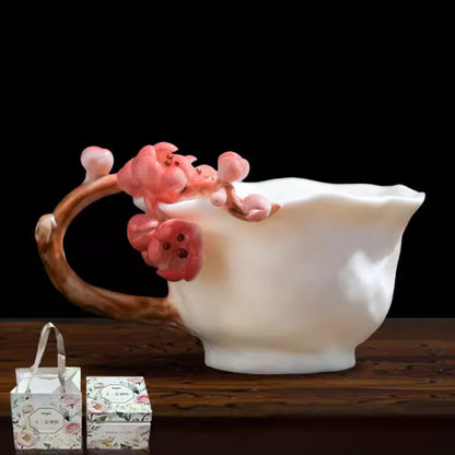 Limited Time Offer · Handcrafted Heritage Porcelain Cup – Iris Blossoms Growing from the Surface | Zen Ara Grove