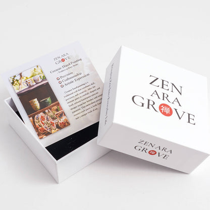 Hand-painted Ceramic Tea Canister – Airtight Storage for Loose Leaf Tea | Zen Ara Grove