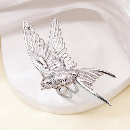 Adjustable Stainless Steel Peace Dove Ring – Symbol of Hope and Harmony | Zen Ara Grove