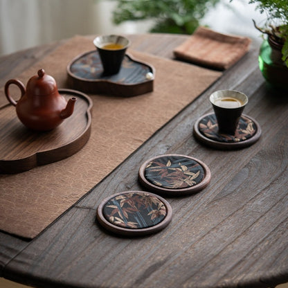Bamboo Leaf Wood Coaster - Zen Tea Mat