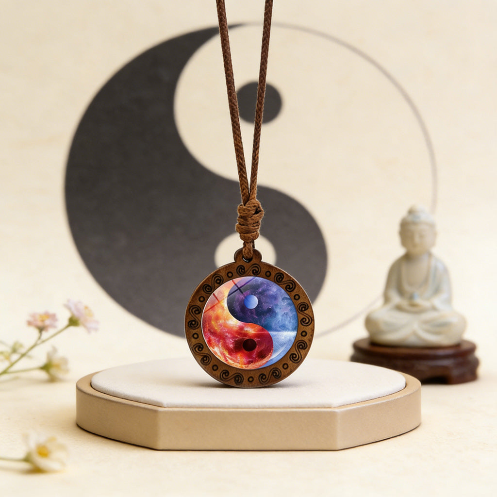 Limited Time Offer · Yin-Yang Galaxy Wood Necklace – Balance & Harmony | Zen Ara Grove