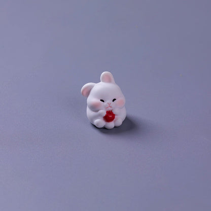 Cute Foraging Bunny Miniature Figurine – Handmade Micro Landscape Decor  | Zen Ara Grove