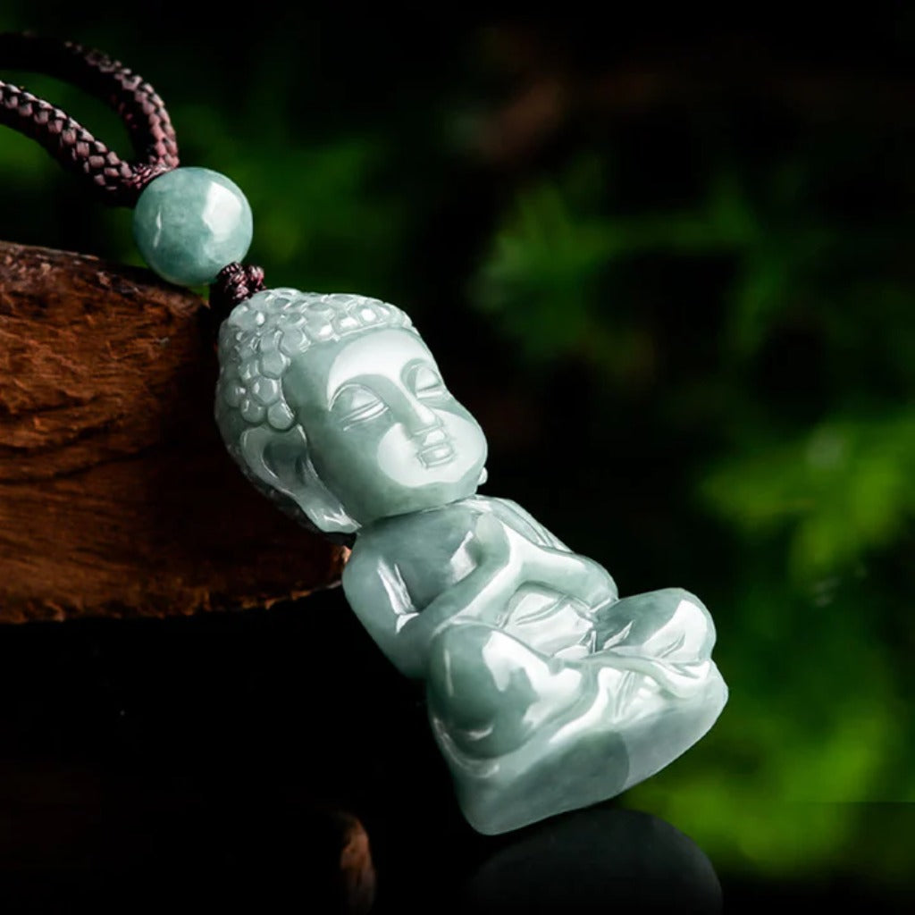 Hand-Carved Jade Buddha Necklace – Blessings & Harmony | Zen Ara Grove