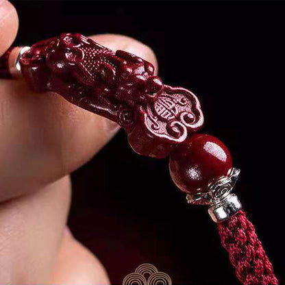 Handmade Pixiu Cinnabar Bracelet for Wealth Good Luck and Protection | Zen Ara Grove
