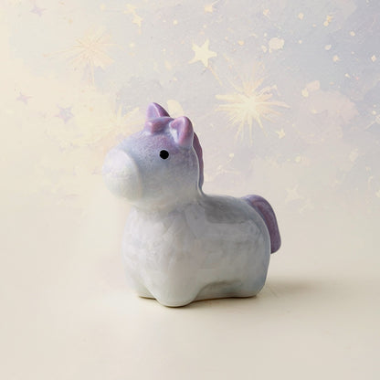 Ceramic Horse Figurine with Gradient Purple Crystalline Glaze – Artistic Shine and Serenity | Zen Ara Grove