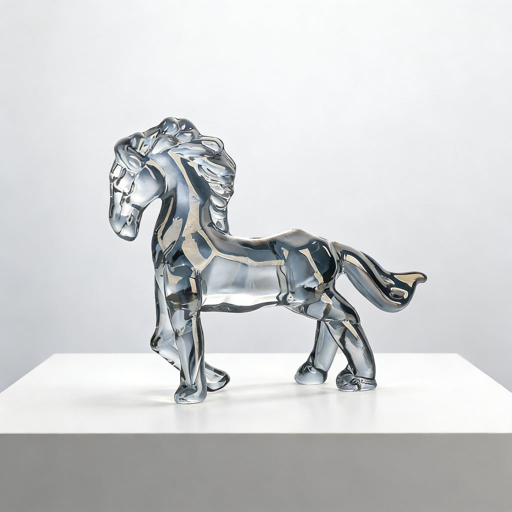 Handcrafted Crystal Glass Horse Ornament – Capturing Movement, Spirit, and Balance | Zen Ara Grove