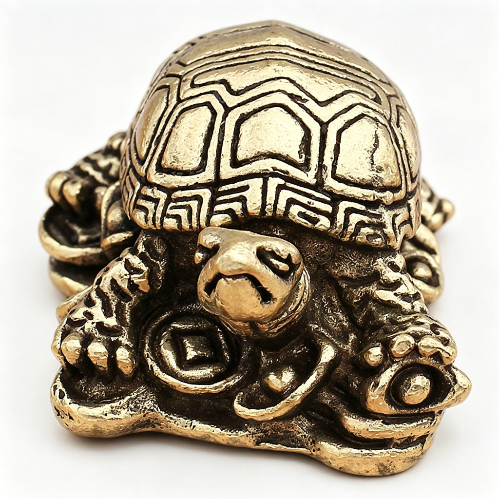 Handcrafted Brass Turtle Figurine Set – Symbols of Longevity, Protection & Good Fortune | Zen Ara Grove