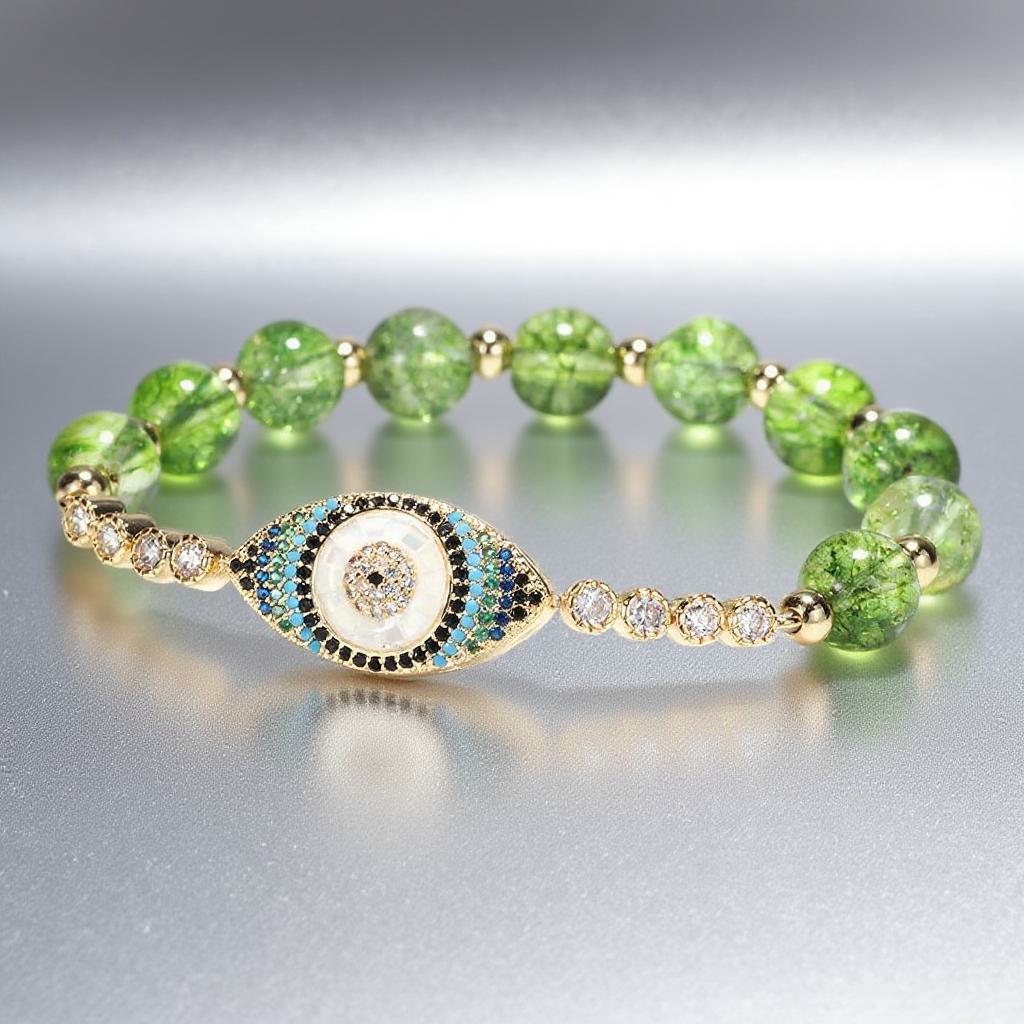 TODAY ONLY! Zen Natural Peridot Evil Eye Bracelet – Protection & Positive Energy | Zen Ara Grove