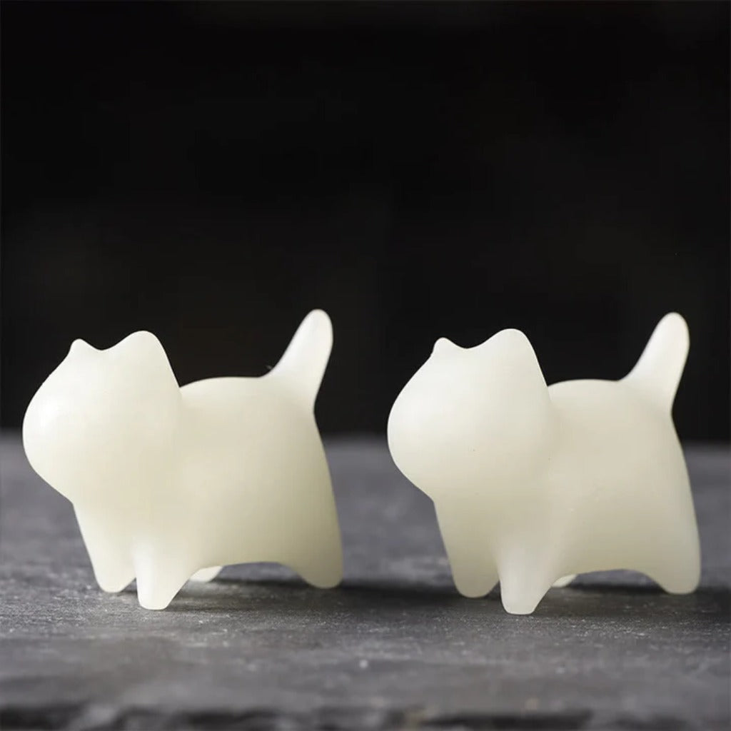 2Pcs Mini Cute Cat Glowstone Luminous Lucky Cat Energy Decoration | Zen Ara Grove