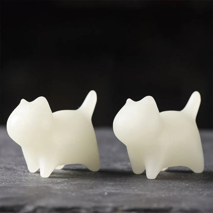 2Pcs Mini Cute Cat Glowstone Luminous Lucky Cat Energy Decoration | Zen Ara Grove