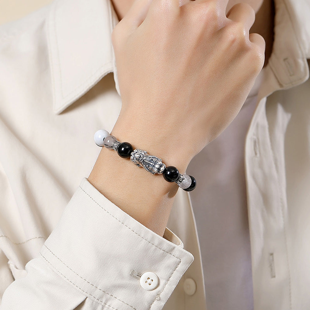 999 Sterling Silver Adjustable Pixiu Couple Bracelet – Blessing of Wealth and Togetherness | Zen Ara Grove