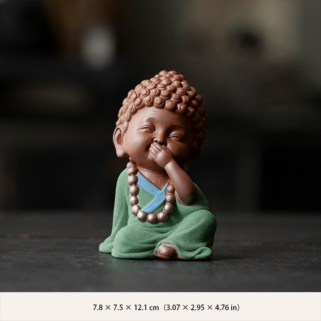 Ceramic "Four No Evils" Buddha Statue Set – Symbols of Mindfulness, Compassion, and Peace | Zen Ara Grove