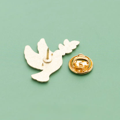 Peace Dove Holding Olive Branch Pin – Timeless Emblem of Peace | Zen Ara Grove