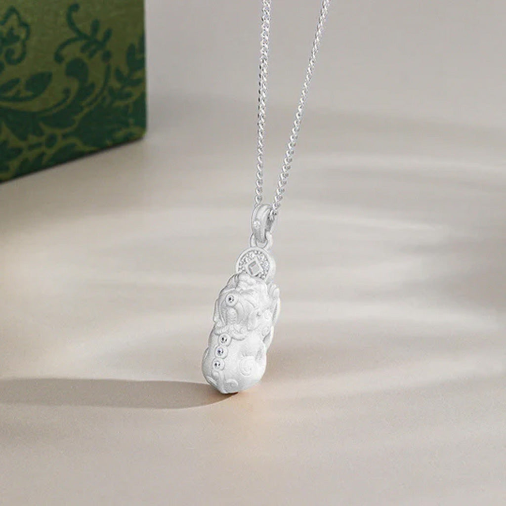 S925 Sterling Silver Pixiu Vajra Pendant Necklace – Prosperity & Protection | Zen Ara Grove