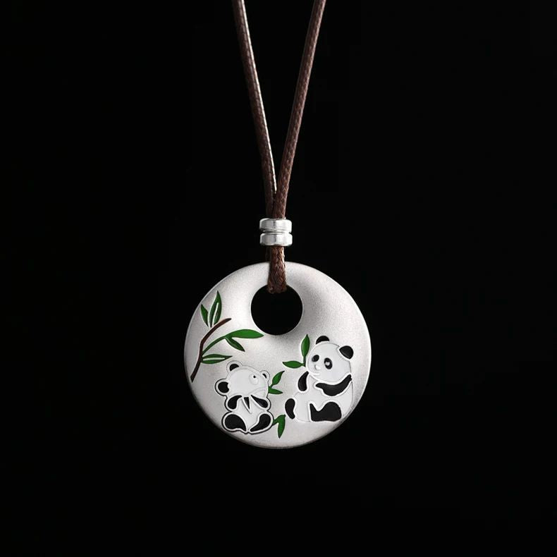 Panda Enamel Pendant – Chinese Zen Harmony Amulet