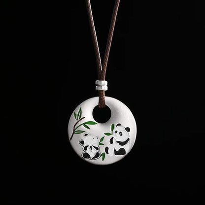 Panda Enamel Pendant – Chinese Zen Harmony Amulet