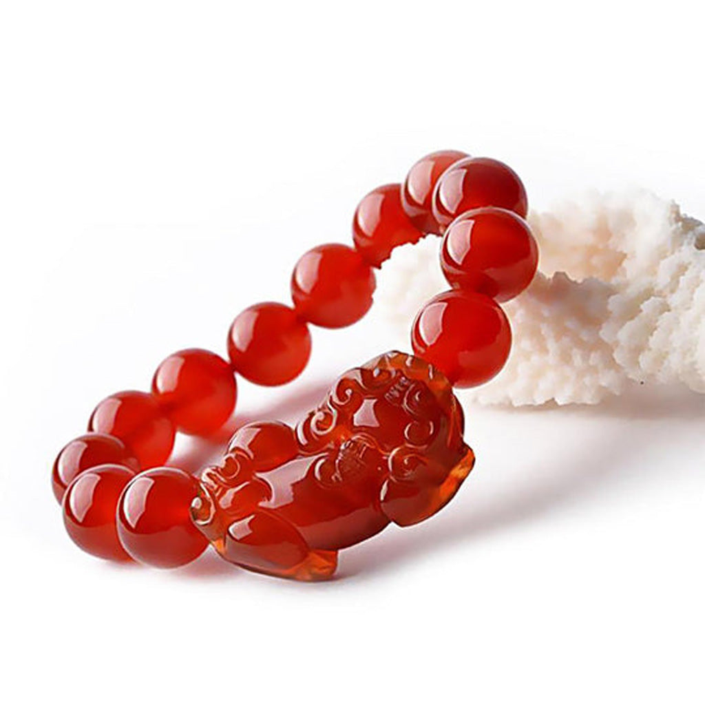 Red Agate Pixiu Bracelet – Blessing of Wealth | Zen Ara Grove