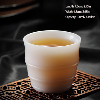 Ivory-White Glazed Artisan Teacup – Silky Smooth Finish, Cool to the Touch | Zen Ara Grove