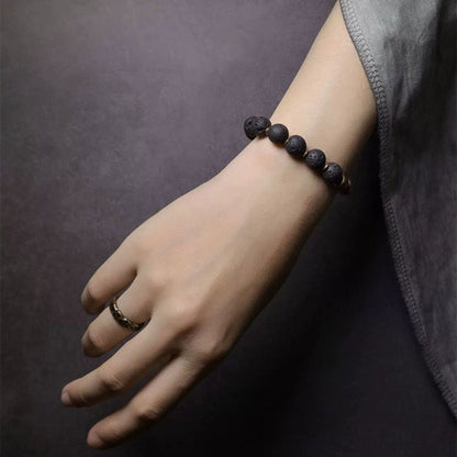 Brass & Lava Stone Energy Bracelet | Zen Ara Grove