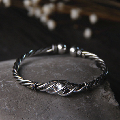 Minimalist Steel Wire Woven Bangle | Zen Ara Grove