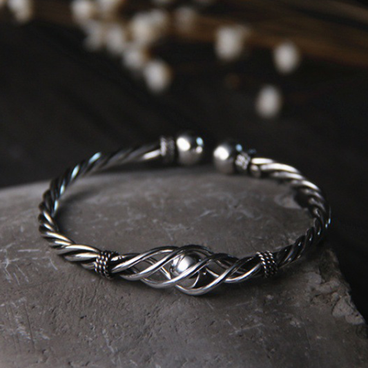 Minimalist Steel Wire Woven Bangle | Zen Ara Grove