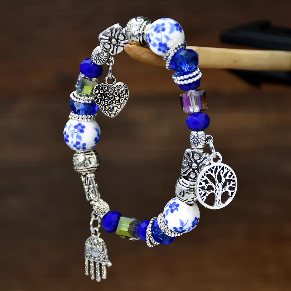 TODAY ONLY! Zen-Charm Blue Porcelain Bracelet | Crystal Glow & Serenity