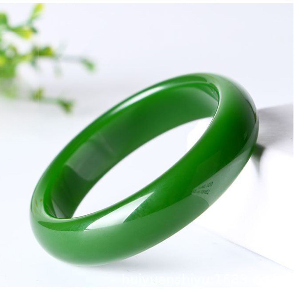 Deep Emerald Jade Bangle — Harmony & Prosperity | Zen Ara Grove