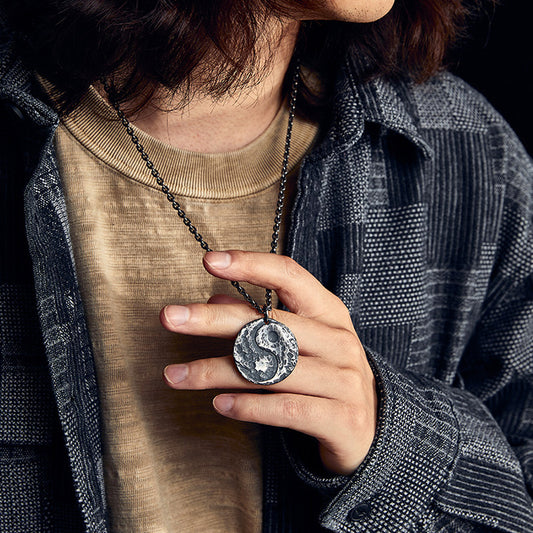 99 Pure Silver Taiji Pendant Necklace – Symbol of Balance & Inner Harmony | Zen Ara Grove