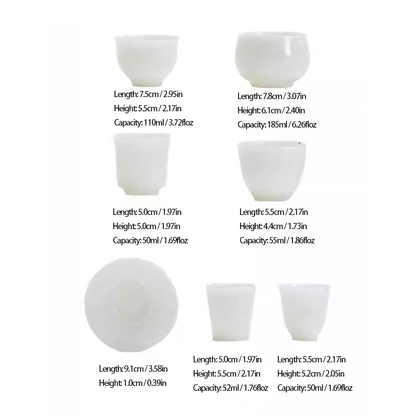 Ice Jade Glaze Porcelain Teacup – Smooth Sheep Fat Luster | Zen Ara Grove