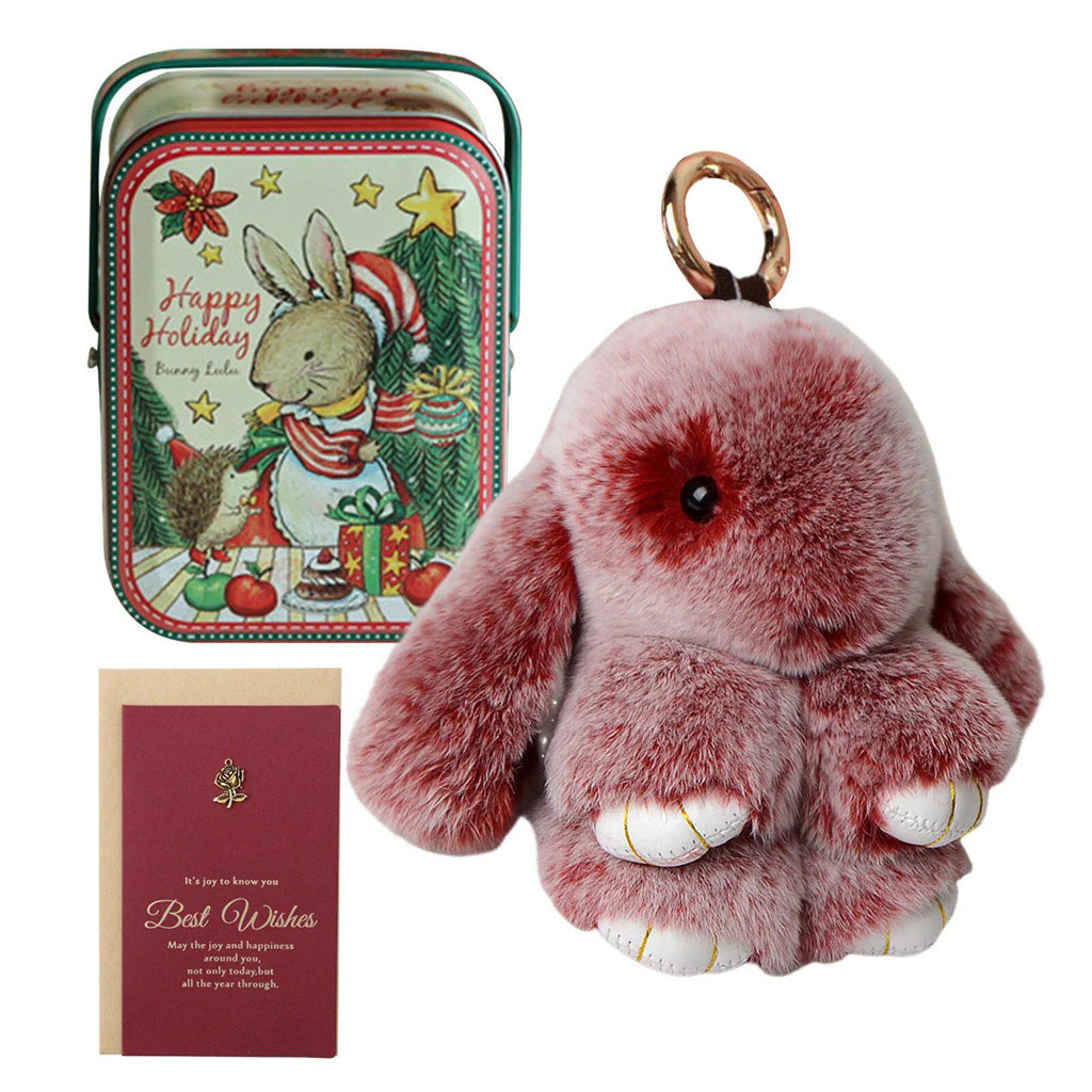 Fluffy Bunny Keychain – Symbol of Warm Blessing | Zen Ara Grove