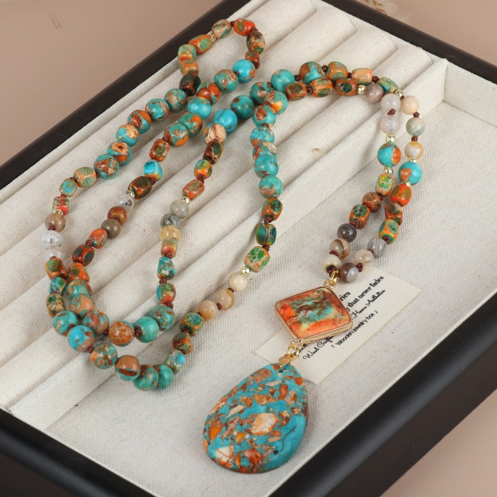 Bohemian Natural Stone Necklace – Yoga & Meditation Energy Jewelry | Zen Ara Grove