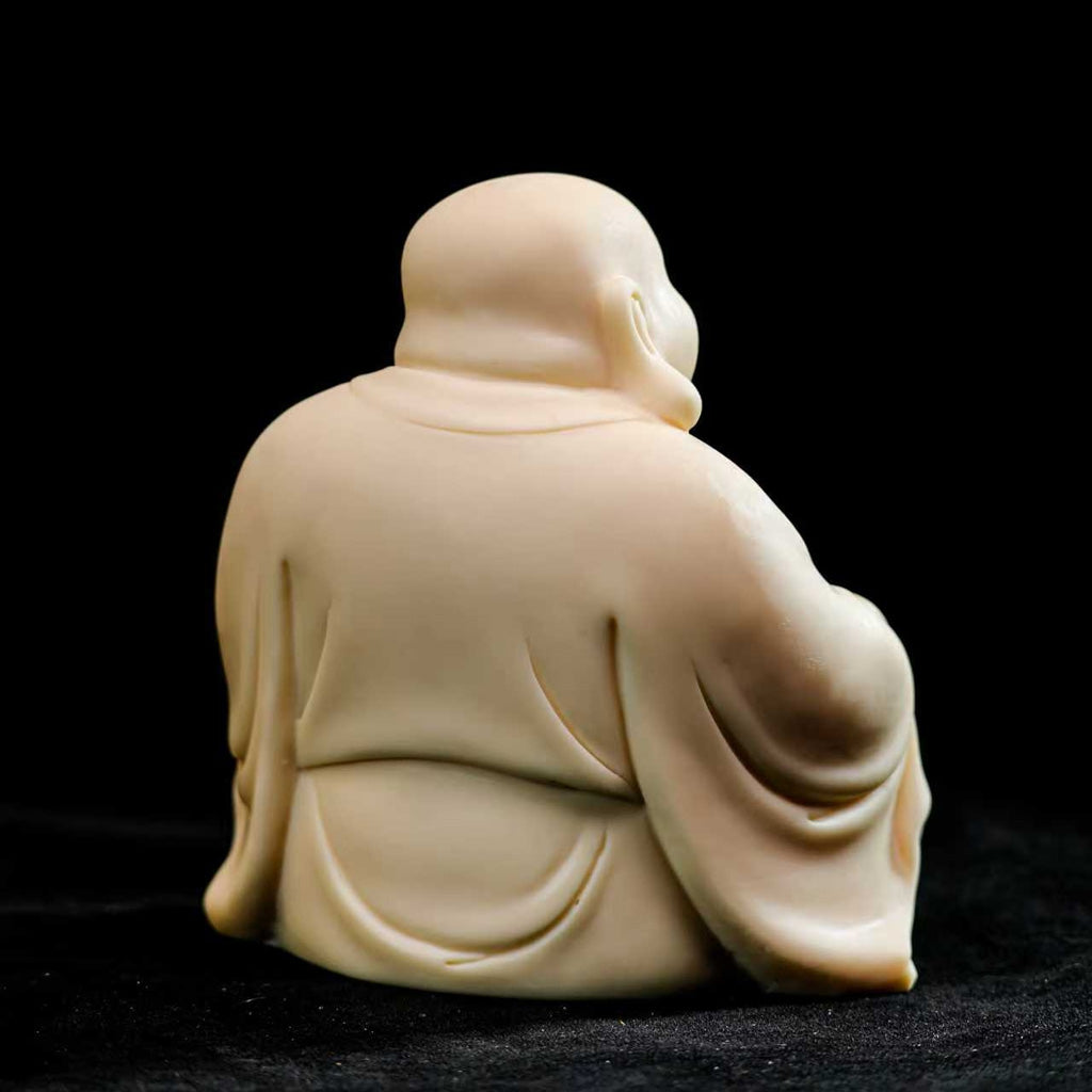 Tagua Nut Laughing Buddha Statue — Symbol of Joy and Good Fortune | Zen Ara Grove
