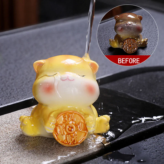 TODAY ONLY! Color Changing Cute Mini Cat Resin Tea Pet Wealth Home Figurine Decoration  | Zen Ara Grove