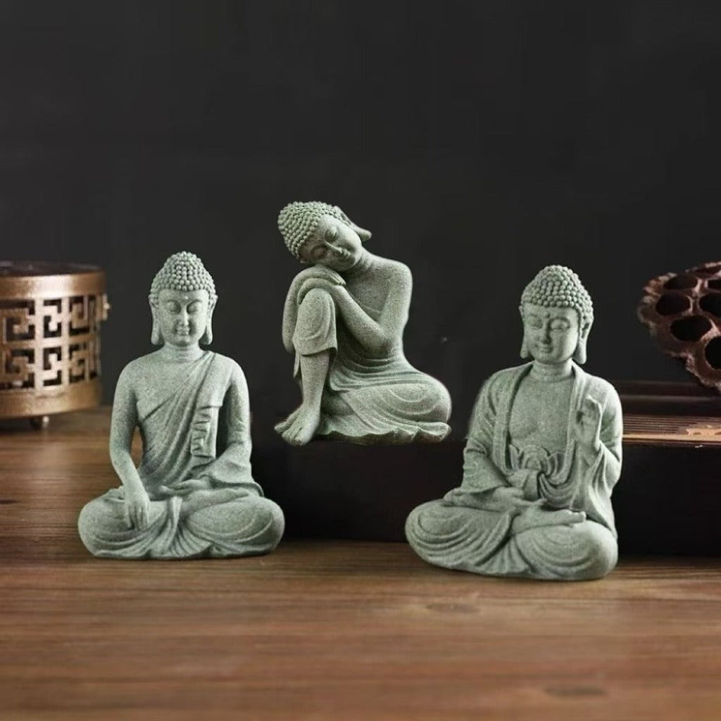 Qing Sandstone Buddha Statue for Zen Space | Zen Ara Grove