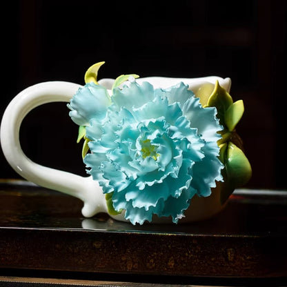 Handcrafted Heritage Porcelain Cup – Roses Blooming from the Surface | Zen Ara Grove
