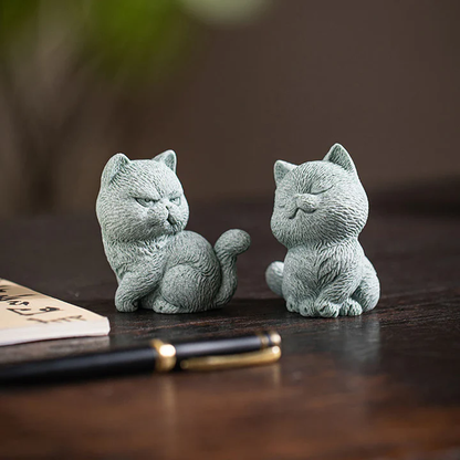 TODAY ONLY! Small Cat Home Tea Pet Figurine Desk Decoration | Zen Ara Grove