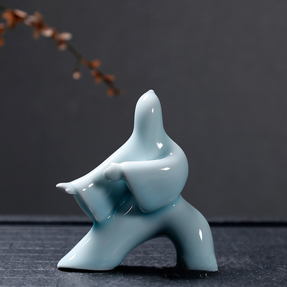 Tai Chi Celadon Figurine – Handcrafted Martial Arts Decor | Zen Ara Grove
