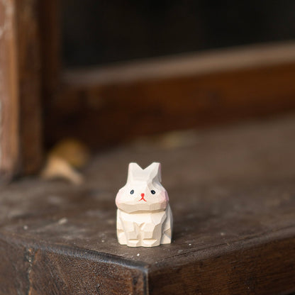 "Little White Bunny" Wooden Decor – Handcrafted Symbol of Innocence  | Zen Ara Grove