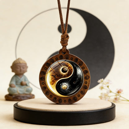 Limited Time Offer · Yin-Yang Galaxy Wood Necklace – Balance & Harmony | Zen Ara Grove