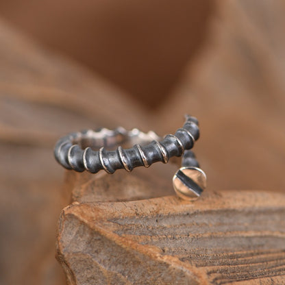 S925 Silver Zen-Inspired Curved Nail Ring – Tribute to the Working Hands | Zen Ara Grove