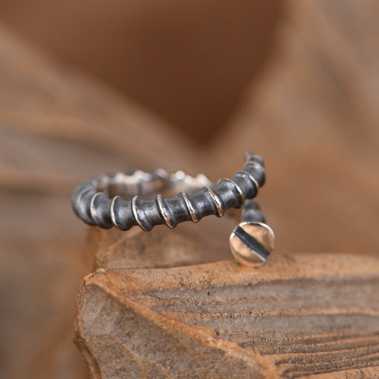 S925 Silver Zen-Inspired Curved Nail Ring – Tribute to the Working Hands | Zen Ara Grove