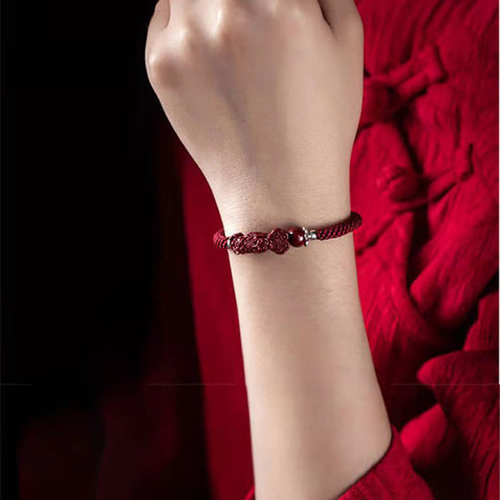 Handmade Pixiu Cinnabar Bracelet for Wealth Good Luck and Protection | Zen Ara Grove